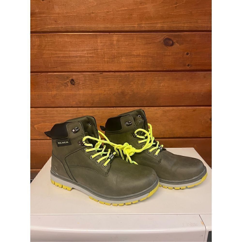 Rocawear Amboy Womans Faux Leather Ankle Boots Green Sz 8